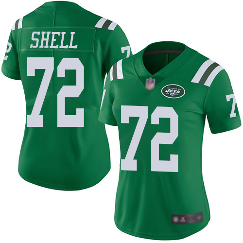 New York Jets Limited Green Women Brandon Shell Jersey NFL Football 72 Rush Vapor Untouchable